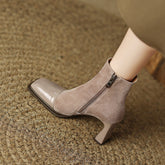 Holly Square Toe Nude Ankle Boots Newgew